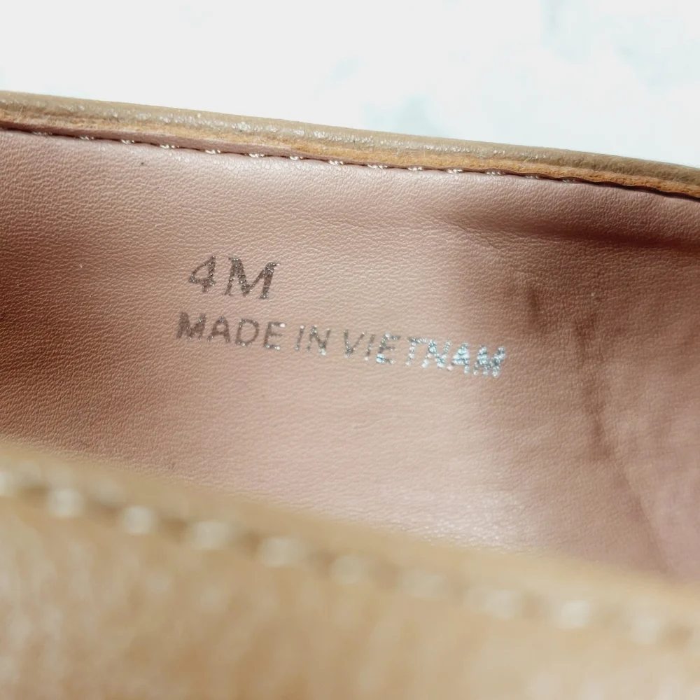 NEW Linea Paolo Mabel Tan Faux Leather Pointed Toe Loafers M728
